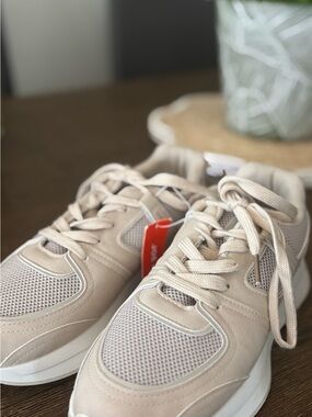 Joe Fresh Beige Lace-Up Sneakers